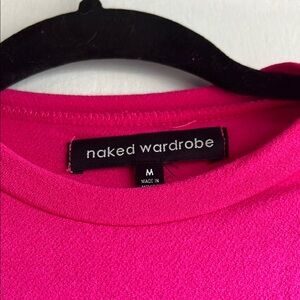 Naked Wardrobe Hot Pink Bodysuit